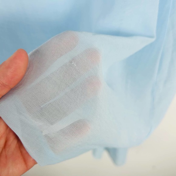 Soft Surroundings Light Baby Blue Chiffon Blouse Size Large - Picture 6 of 6